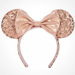 Minnie Mouse Sequined Ear Headband for Adults – Rose Gold